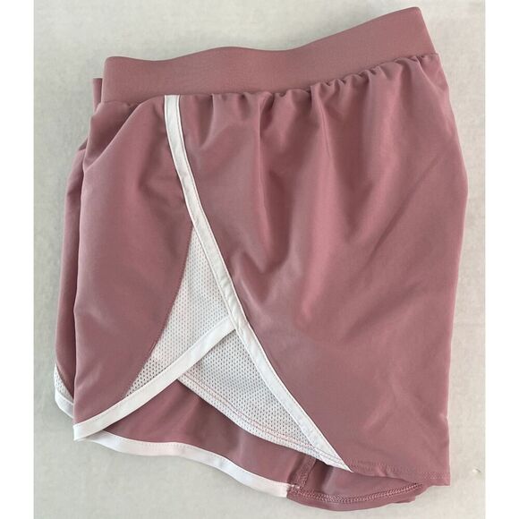 Under Armour 1350196-697 Women's Sz Small Dusty Pink/White UA Fly-By 2.0 Shorts - Picture 8 of 12
